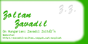 zoltan zavadil business card